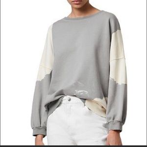 All Saints Storm Bleach Dyed Sweatshirt size small